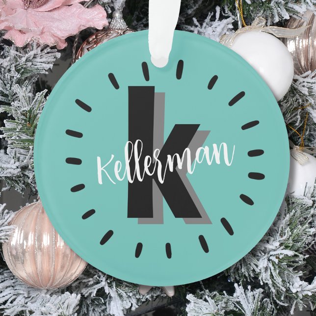 Personalized Monogram Initial Ornament (Cute Circle Script Monogram Initial Ornament)