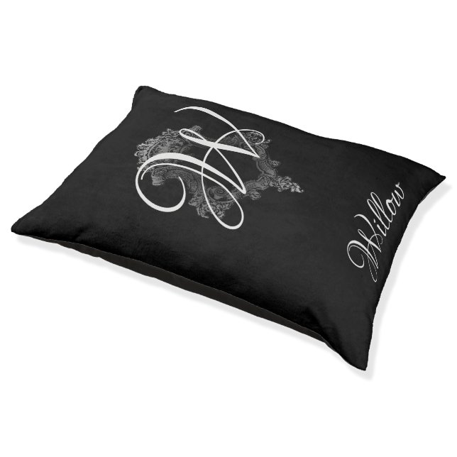 Personalized Monogram Initial Pet Bed (Angled)