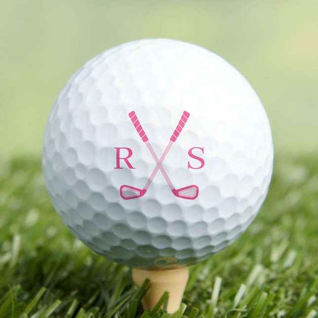 Personalized Monogram Initial Pink Golf Balls (Creator Uploaded)