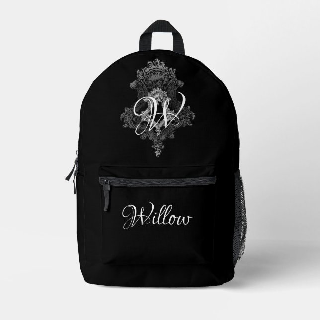 Personalized Monogram Initial  Printed Backpack (Front)