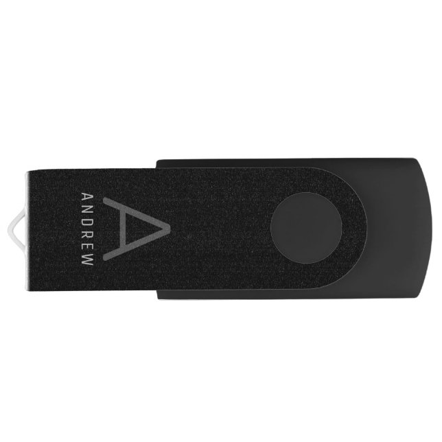 Personalized Monogram Initial Simple Name Flash Drive (Back)
