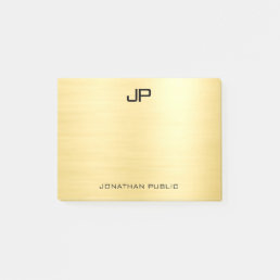 Personalized Monogram Initial Template Gold Look Post-it Notes
