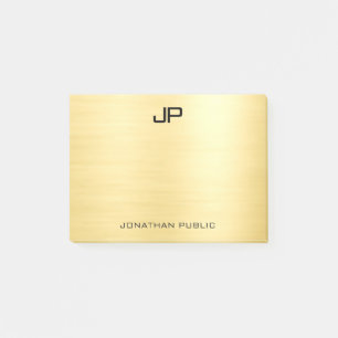 Personalized Monogram Initial Template Gold Look Post-it Notes