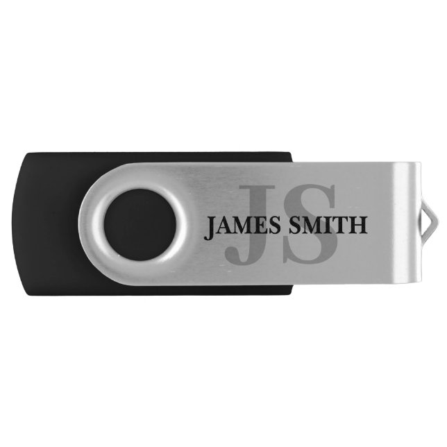 Personalized Monogram Initials And Name Flash Driv Drive (Front)