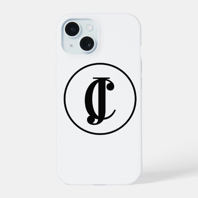 Personalized Monogram Initials Black and White Iphone Case (Back)