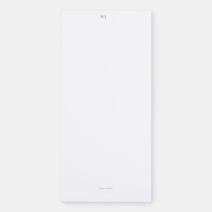 Personalized Monogram Initials Black Typography Magnetic Notepad