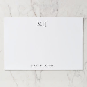 Personalized Monogram Initials Black Typography Paper Pad