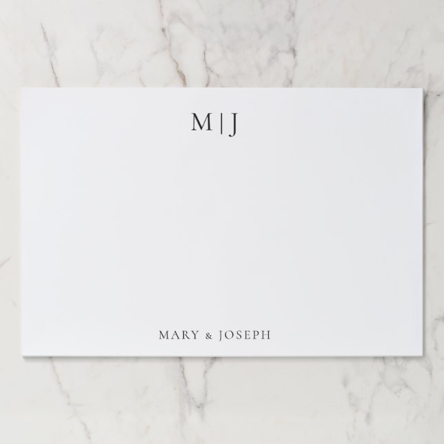 Personalized Monogram Initials Black Typography  Paper Pad (Front)