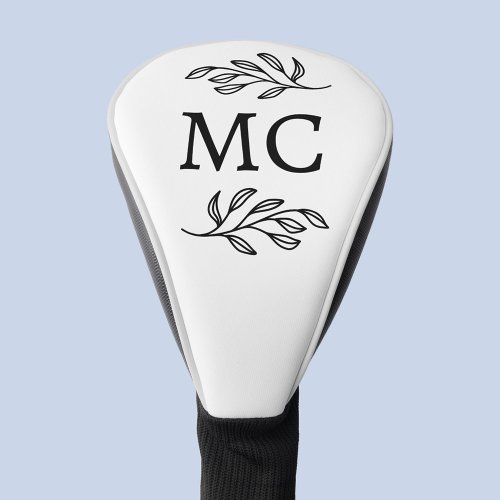 Personalized Monogram Initials Botanical Leaf Golf Head Cover
