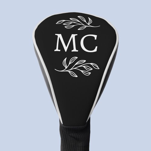 Personalized Monogram Initials Botanical Leaf Golf Head Cover