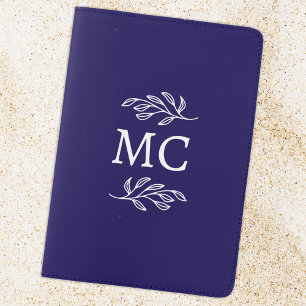 Personalized Monogram Initials Botanical Leaf Passport Holder