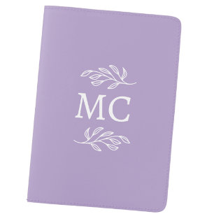 Personalized Monogram Initials Leaf Lilac Passport Holder