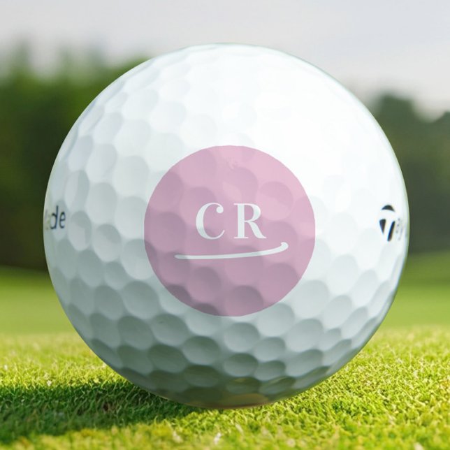 Personalized Monogram Initials Simple Modern Pink Golf Balls (See the full matching stylish monogrammed golf collection in pink for her.)