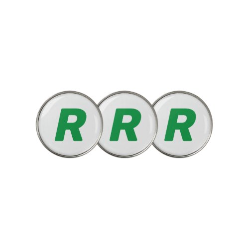 Personalized Monogram Initials Yellow Green Custom Golf Ball Marker