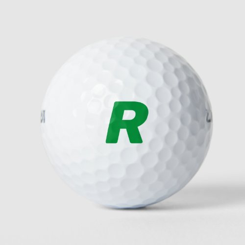 Personalized Monogram Initials Yellow Green Custom Golf Balls