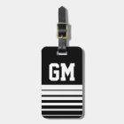 Personalized monogram intitial luggage tag for men