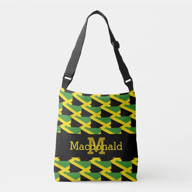 Personalized Monogram JAMAICA FLAG Crossbody Bag (Front)