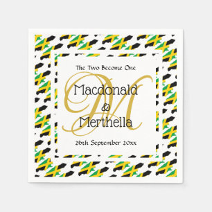 Personalized Monogram Jamaica Flag Napkins