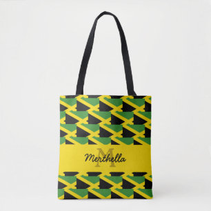 Personalized Monogram JAMAICA FLAG Tote Bag