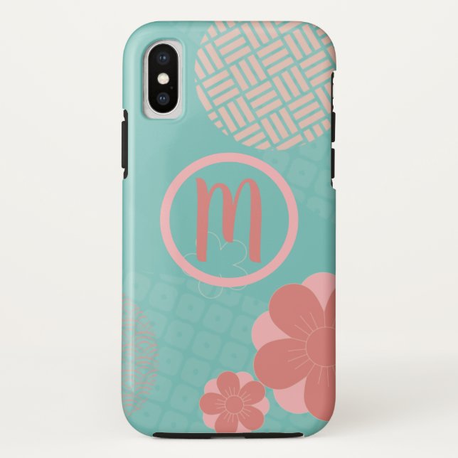 Personalized monogram Japanese pattern Case-Mate iPhone Case (Back)