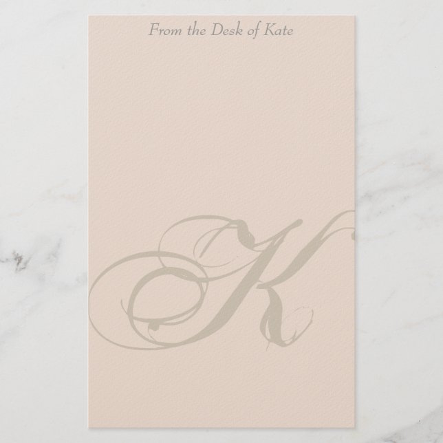 Personalized Monogram K Stationery (Front)