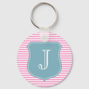 Personalized monogram keychain   initial J letter