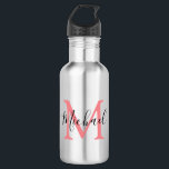 Personalized Monogram Kids Back To School Stainles Stainless Steel Water Bottle<br><div class="desc">Send your kids back to school in style, with these stylish monogram water bottles. Perfect for trips to the park, beach, sports, and picnics. The bottle features your childs initial and name, all font styles, size and color of text can be changed by clicking on the customize further link after...</div>