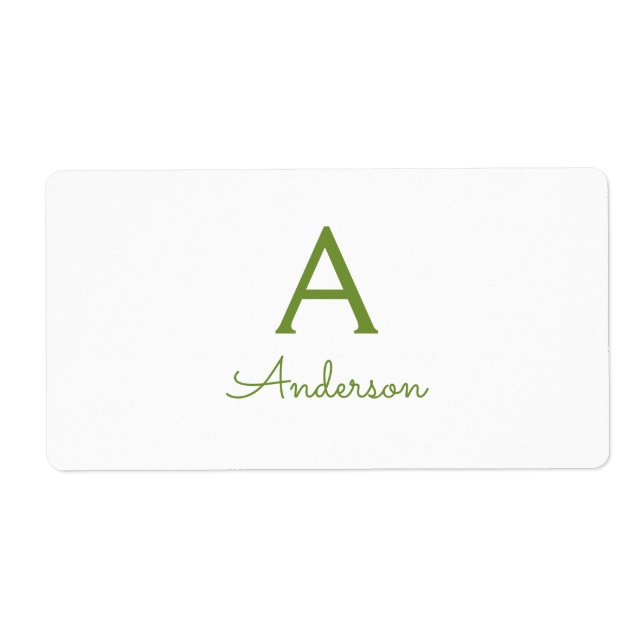 Personalized Monogram  Label (Front)