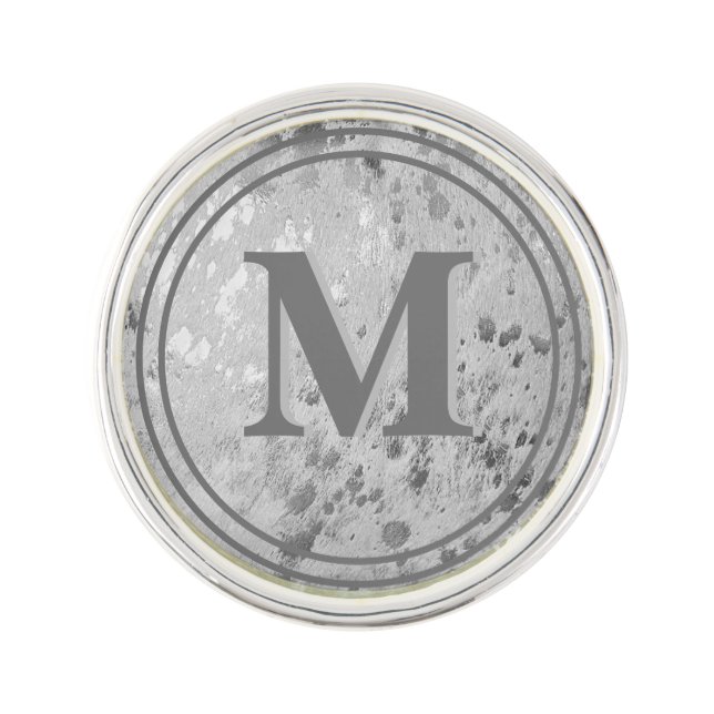 Personalized Monogram lapel pin groom groomsmen (Front)