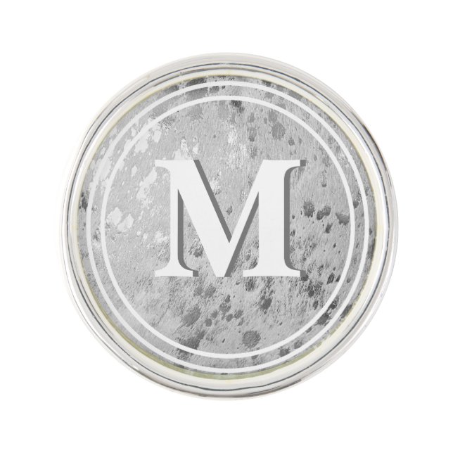 Personalized Monogram lapel pin groom groomsmen (Front)