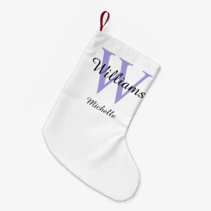 Personalized Monogram Lavender Small Christmas Stocking