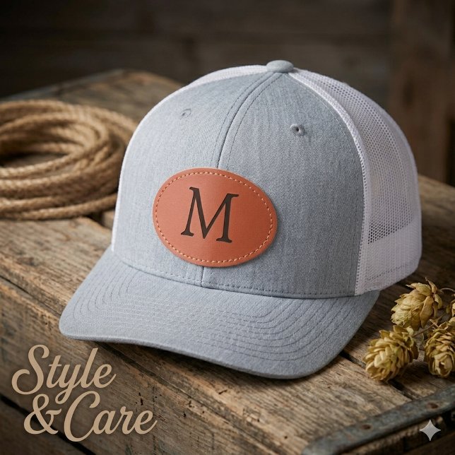 Personalized Monogram Leather Patch Adjustable Hat (Personalized Monogram Leather Patch Adjustable Hat)