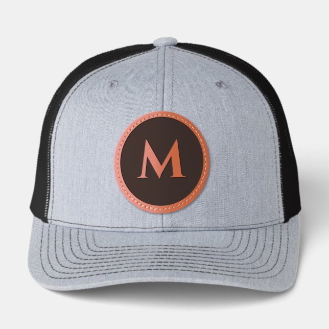 Personalized Monogram Leather Patch Hat (Front)