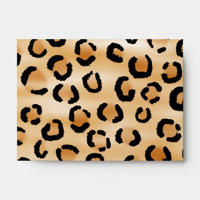 Personalized Monogram Leopard Print Pattern. Envelope (Front)