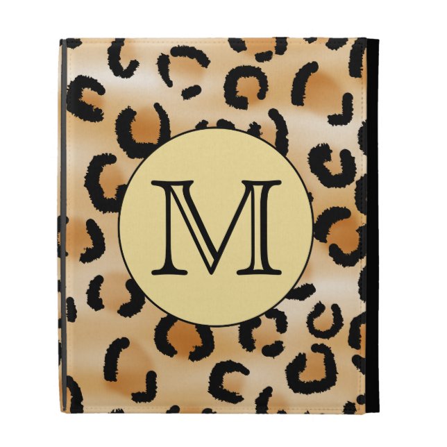 Personalized Monogram Leopard Print Pattern. iPad Folio Case (Front)