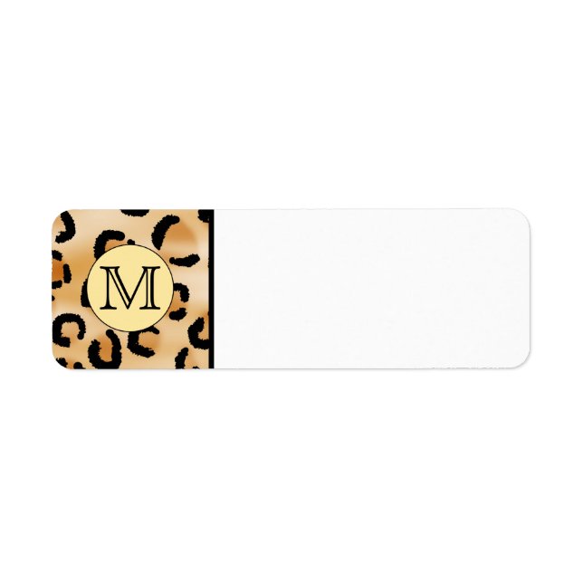Personalized Monogram Leopard Print Pattern. Label (Front)