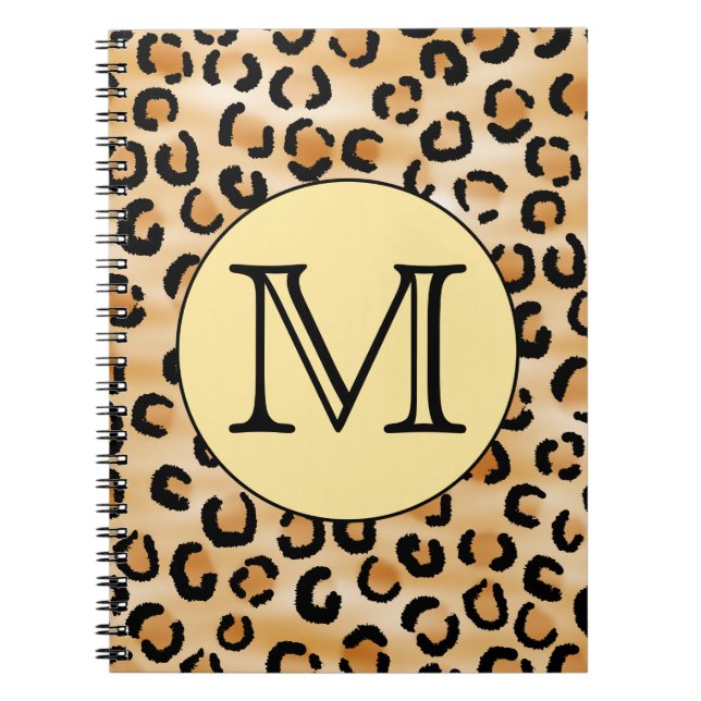Personalized Monogram Leopard Print Pattern. Notebook (Front)