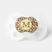 Personalized Monogram Leopard Print Pattern. Pacifier (Front)