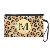 Personalized Monogram Leopard Print Pattern. Wristlet Purse (Front)