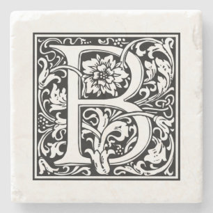 Personalized Monogram Letter B Wedding Birthday Stone Coaster