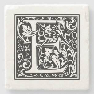 Personalized Monogram Letter E Wedding Birthday Stone Coaster