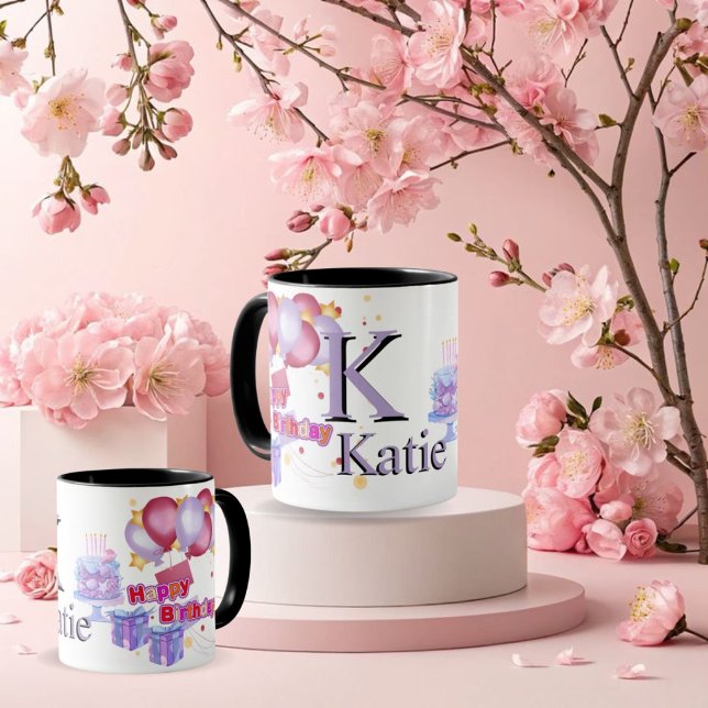 Personalized Monogram Letter K Mug - Custom Name   (Creator Uploaded)