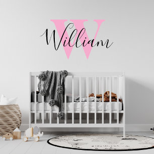 Personalized Monogram Letter with Name ,Custom Wa Wall Decal