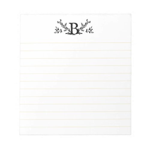 Personalized Monogram Lined Notepad