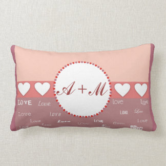 Personalized Monogram Love and Hearts Pillows