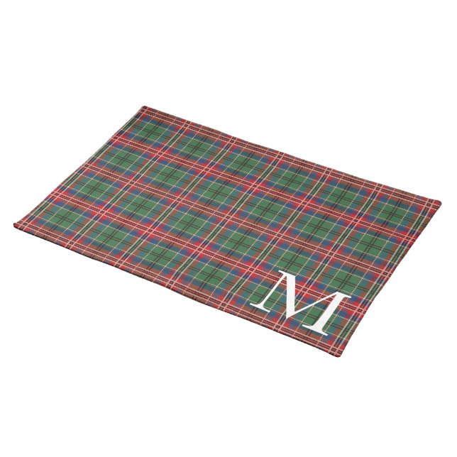 Personalized Monogram MacCulloch Clan Plaid Tartan Cloth Placemat (On Table)