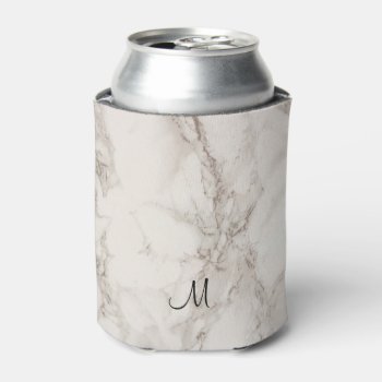 Personalized Monogram Marble Stone Can Cooler by bestipadcasescovers at Zazzle