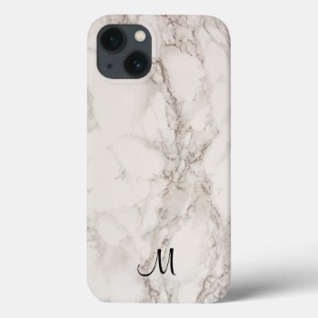 Personalized Monogram Marble Stone Iphone 13 Case by bestipadcasescovers at Zazzle