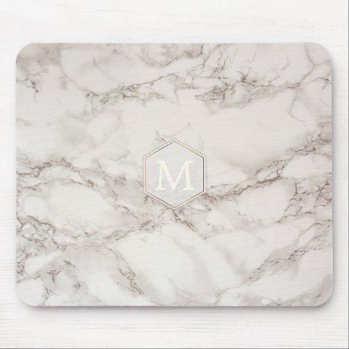 Personalized Monogram Marble Stone Mouse Pad