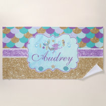 Personalized Monogram Mermaid Beach Towel Personalized Monogram Mermaid Beach Towel